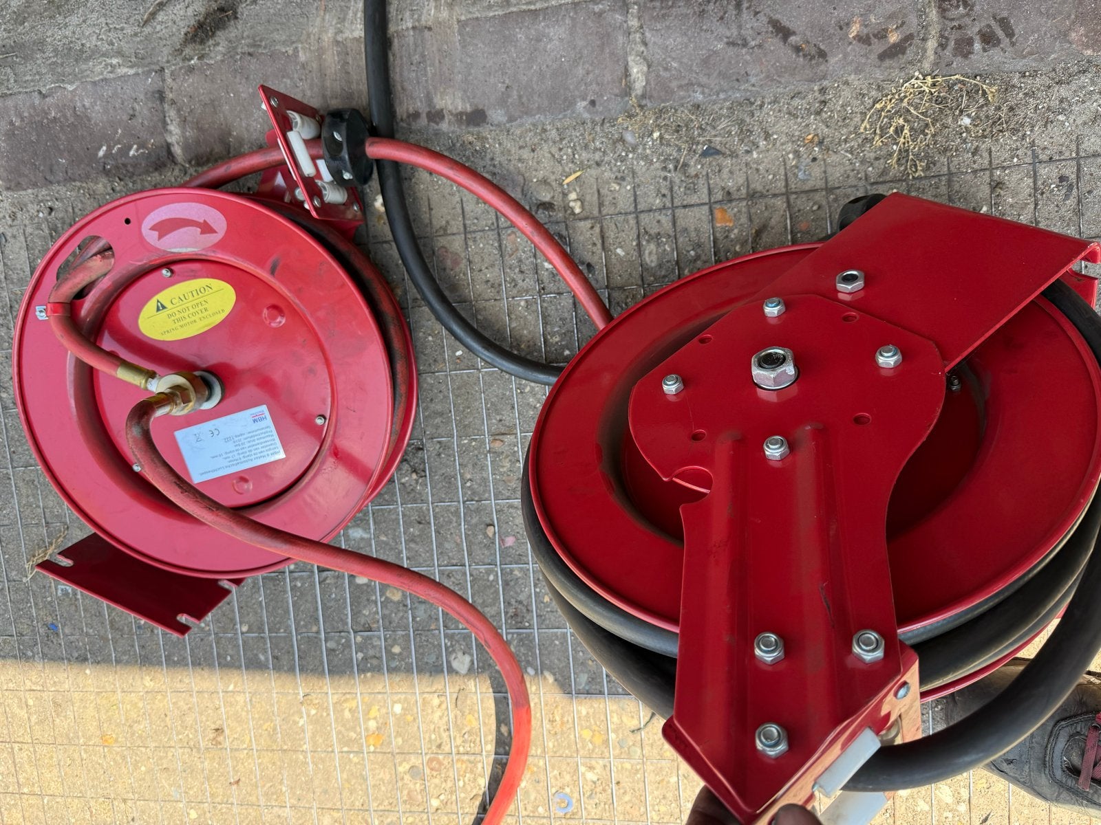 2x Automatische Slanghaspel met Luchtslang, Ophalen of Verzenden, Gebruikt