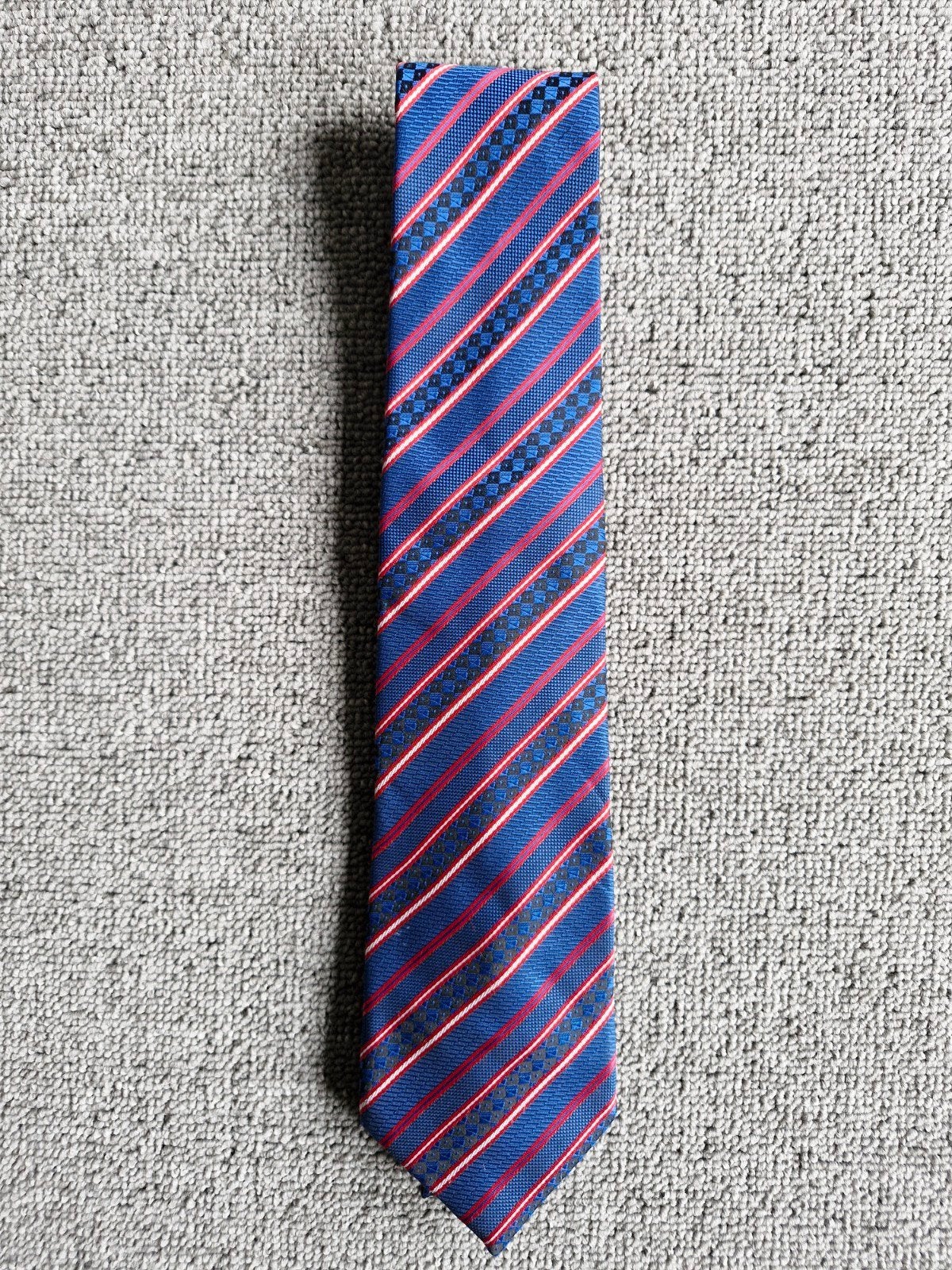 Liberty blauw-rood gestreept van zijde, Blauw, Liberty, Ophalen of Verzenden, Zo goed als nieuw