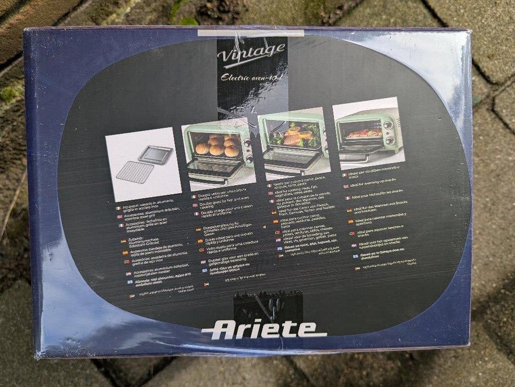Ariete Vintage Mini-oven 10L groen - Nieuw in doos, Ophalen, Minder dan 45 cm, Overige merken, Minder dan 45 cm
