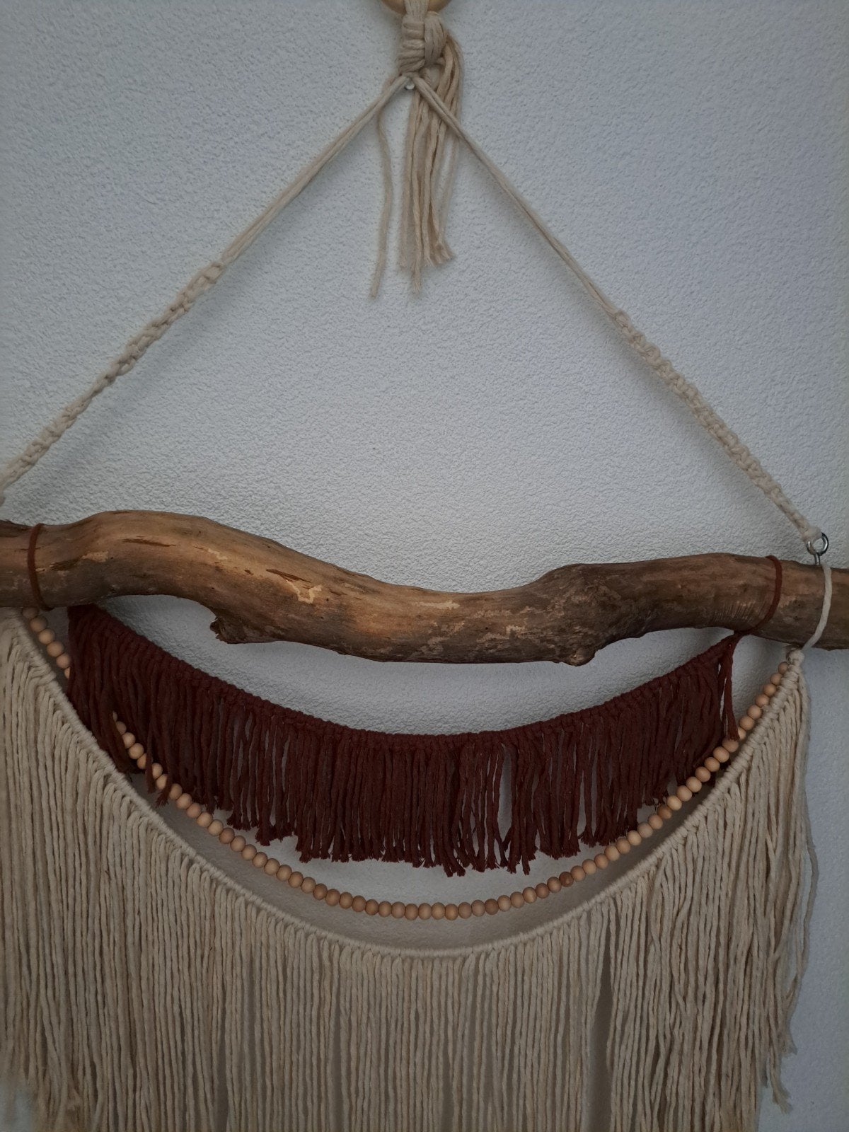 Boho wandhanger met drijfhout en macramé, Ophalen, Hout, Meerkleurig, Zo goed als nieuw