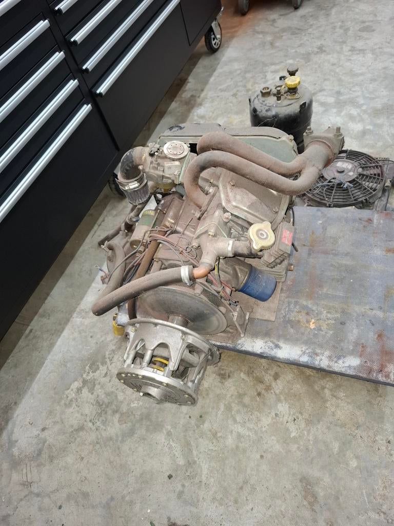 Gebruikte Honda 360cc 2-cilinder motor op gas (hobbyproject), Ophalen of Verzenden