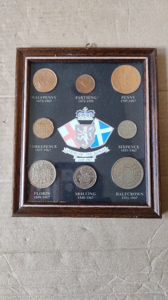 Coins of the Realm (1548–1967) in houten presentatiedisplay., Ophalen of Verzenden, Overige landen, Setje