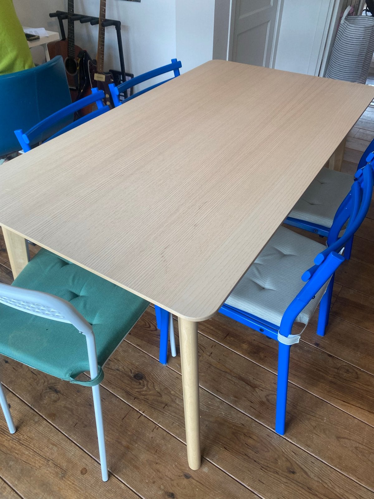 IKEA LISABO dining table, ash veneer, 140x78cm, Ophalen, Gebruikt, 100 tot 150 cm, 50 tot 100 cm