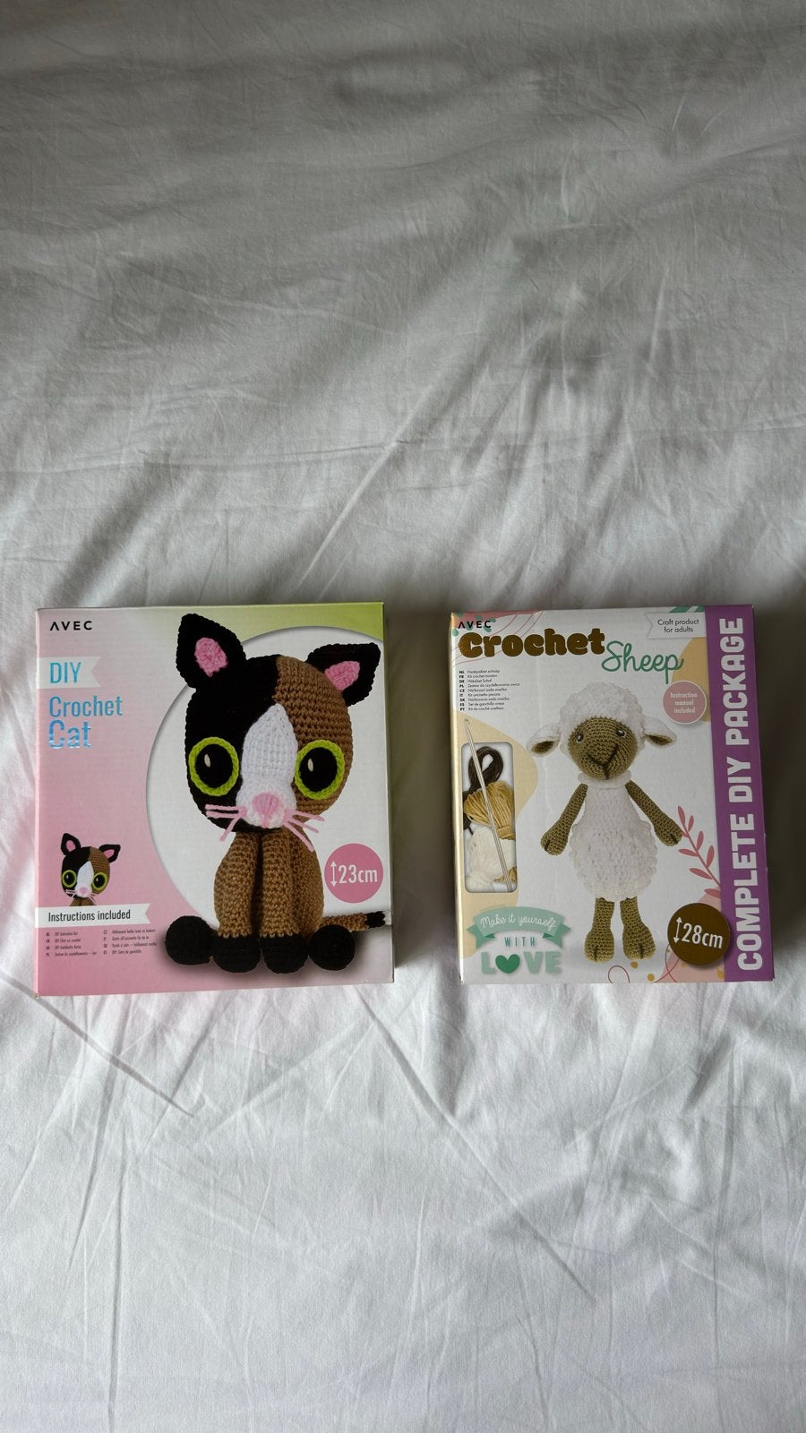 DIY Haakpakketten: Kat en Schaap (Nieuw), Hobby en Vrije tijd, Ophalen of Verzenden, Nieuw, Haken, Patroon of Boek