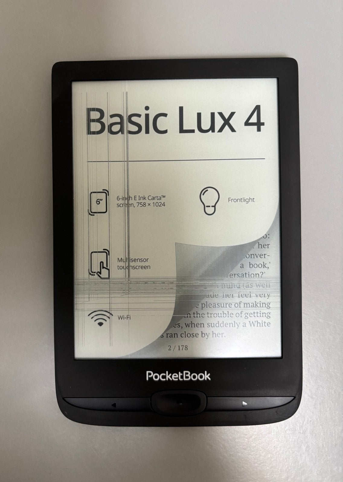 PocketBook Basic Lux 4 + oplader, Computers en Software, E-readers, Verzenden, Gebruikt, 6 inch of minder, 8 GB