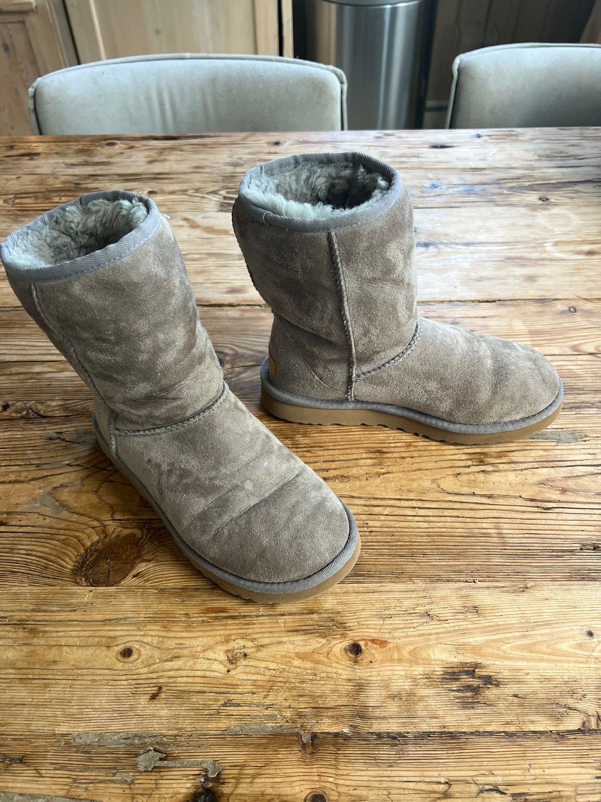UGG Uggs Laarsjes 100% origineel grijs, Maat 37, Lage of Enkellaarzen, Ophalen of Verzenden, Grijs, Gedragen