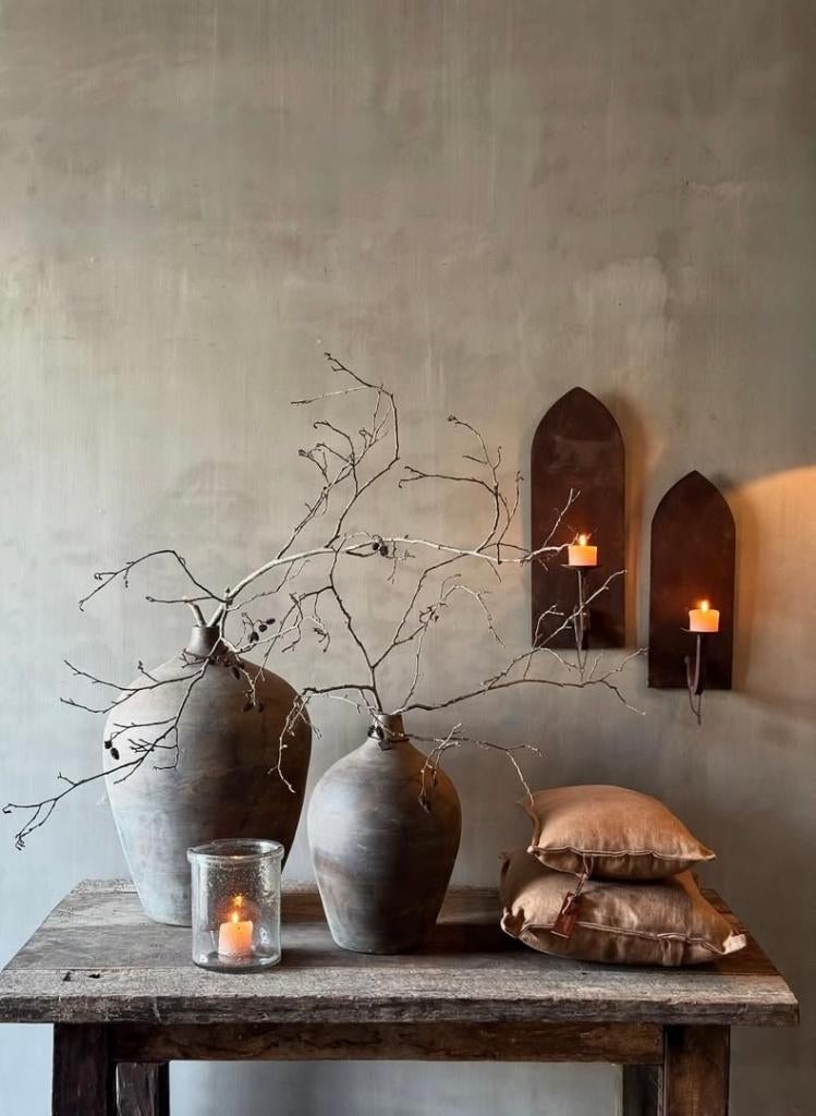Wandkandelaar Marrakech S Aura Peeperkorn wand stoer sober, 25 tot 50 cm, Verzenden, Nieuw, Metaal