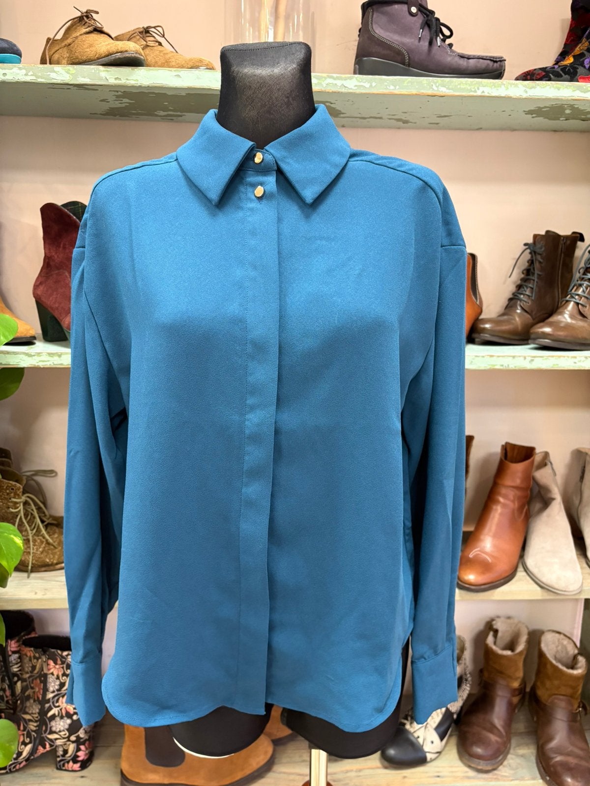 Pom Amsterdam X Claes Iversen  blouse maat 36, Ophalen of Verzenden, Zo goed als nieuw, Maat 36 (S), Blauw