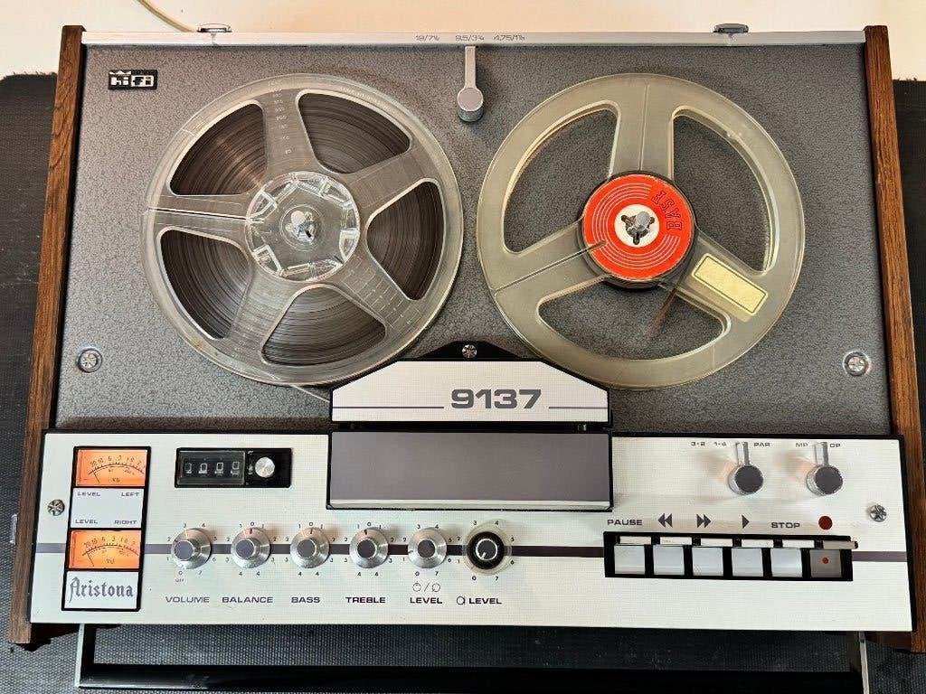 Aristona AR 9137 A/00 Stereo Bandrecorder Vintage, Ophalen, Bandrecorder, Met stofkap