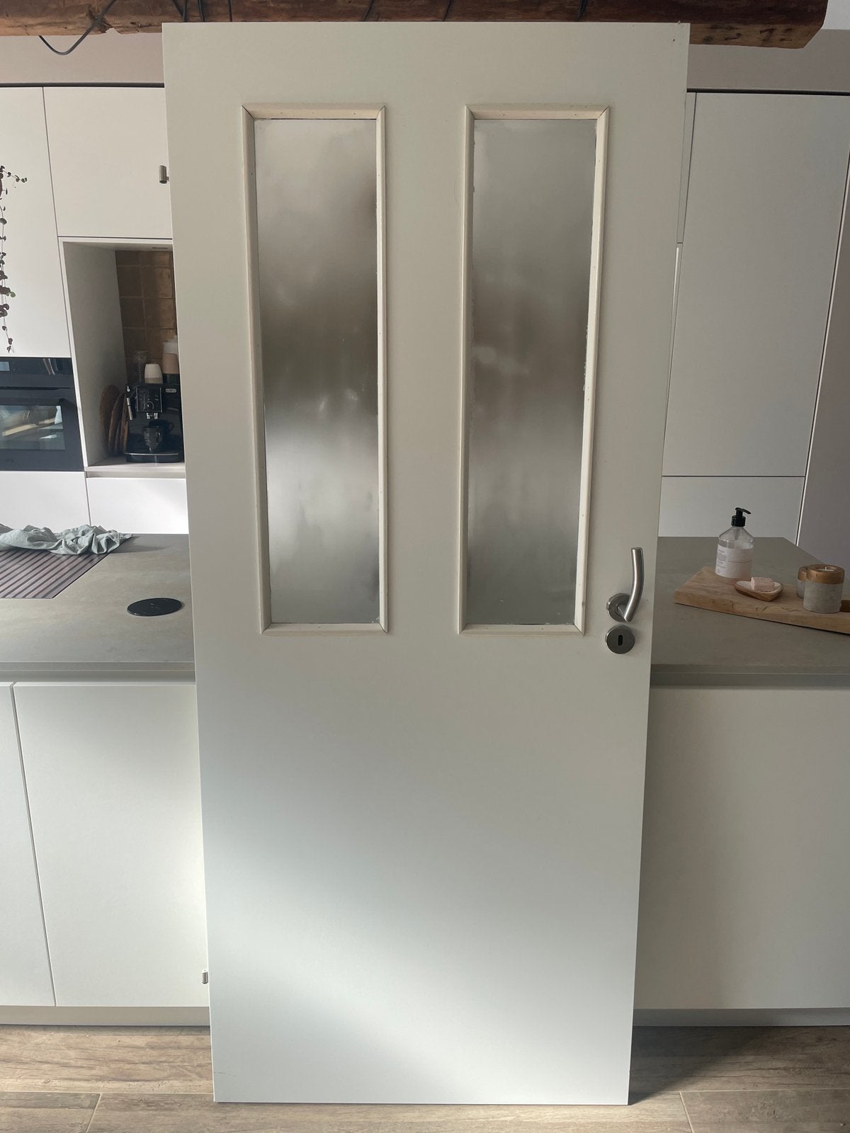 Binnendeur met melkglas, Ophalen, Gebruikt, 80 tot 100 cm, Binnendeur