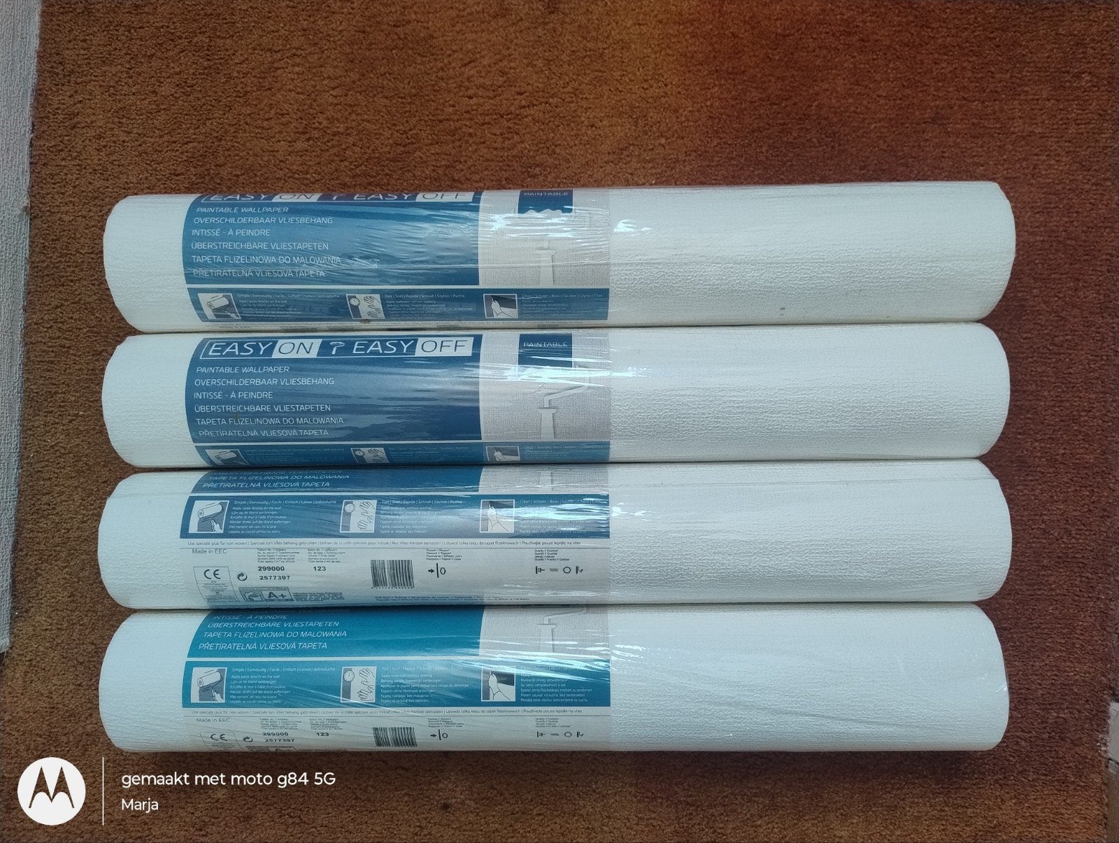 4 rollen overschilderbaar vliesbehang van Action, Ophalen, Wit