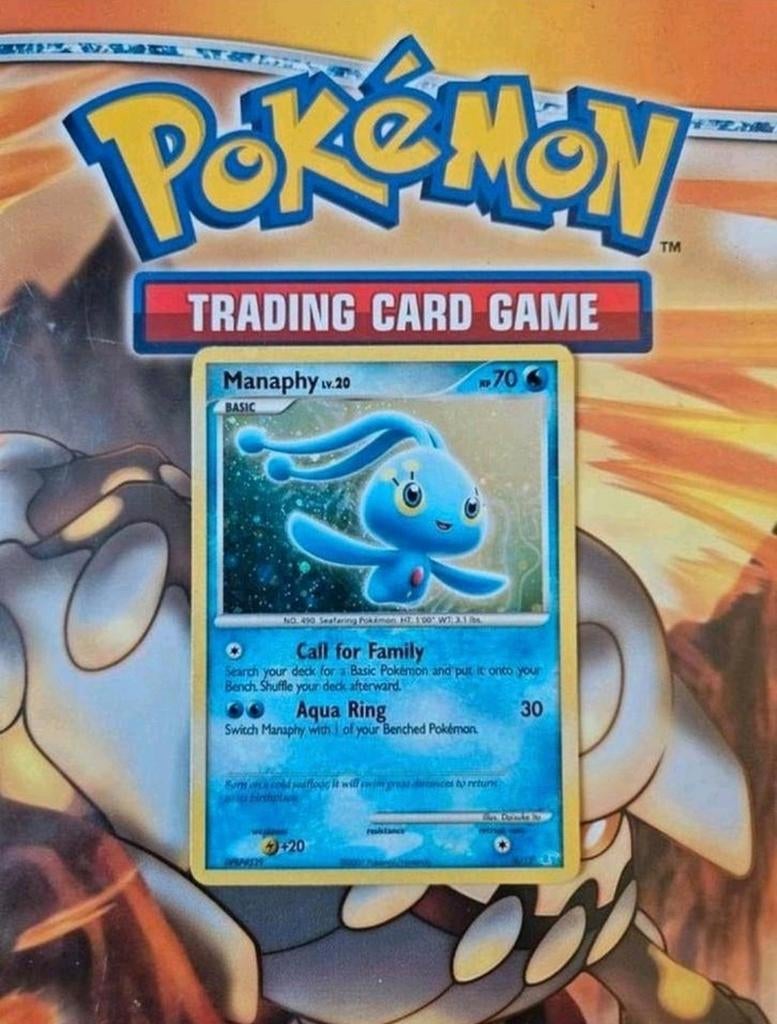 Manaphy 4/12 DP Trainer kit holo pokemon kaart, Ophalen of Verzenden, Gebruikt, Foil