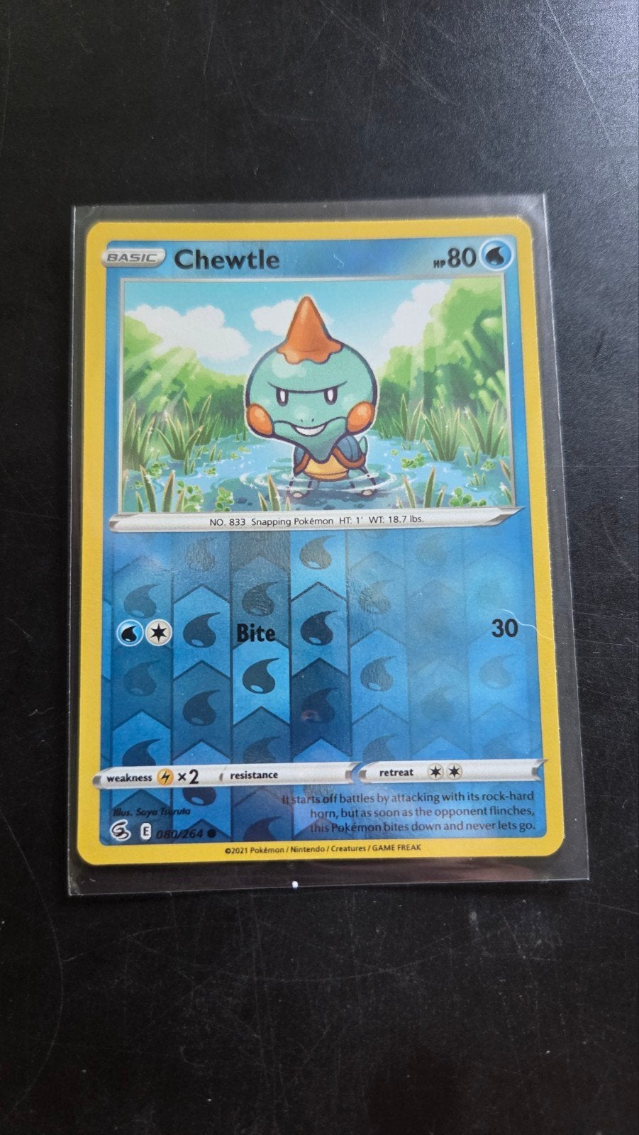 Chewtle 080/264 Reverse Holo - Pokémon Kaart, Verzenden, Zo goed als nieuw, Losse kaart, Foil