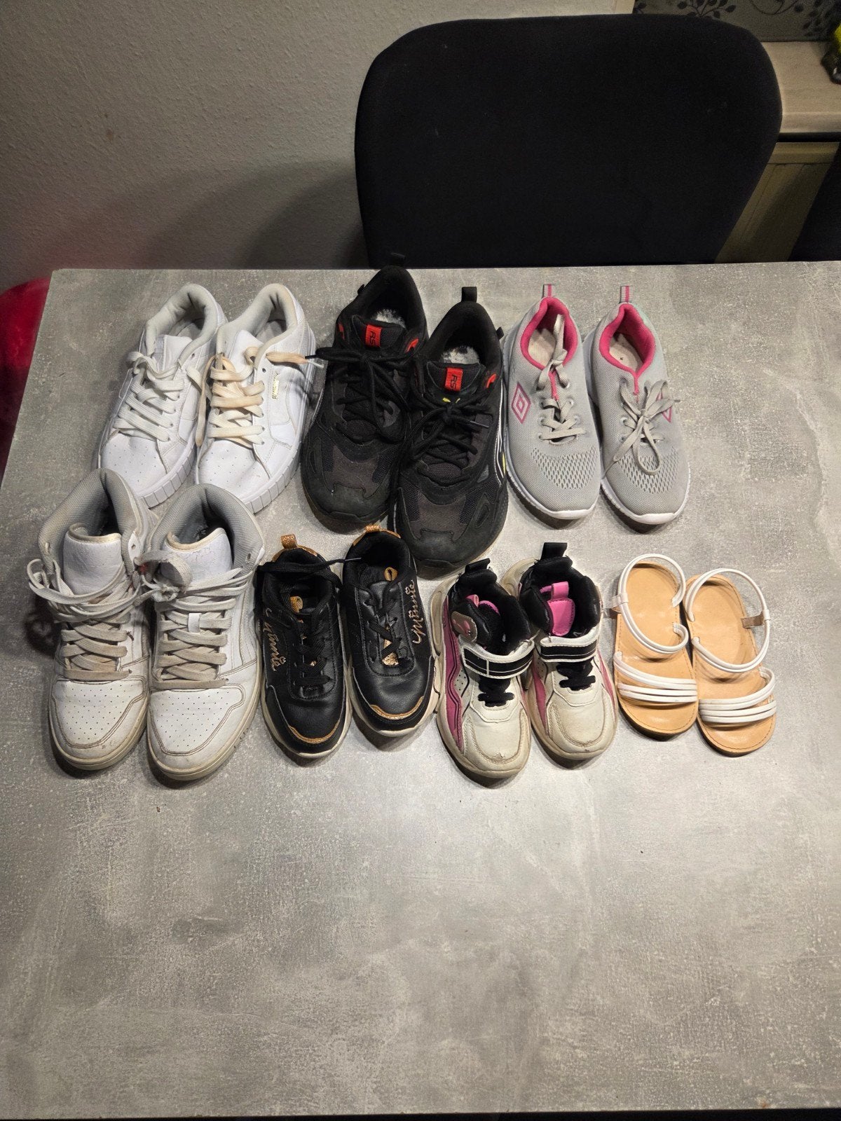 Partij gebruikte schoenen - diverse soorten en maten, Kleding | Dames, Schoenen, Ophalen of Verzenden, Gedragen, Wit, Sneakers of Gympen