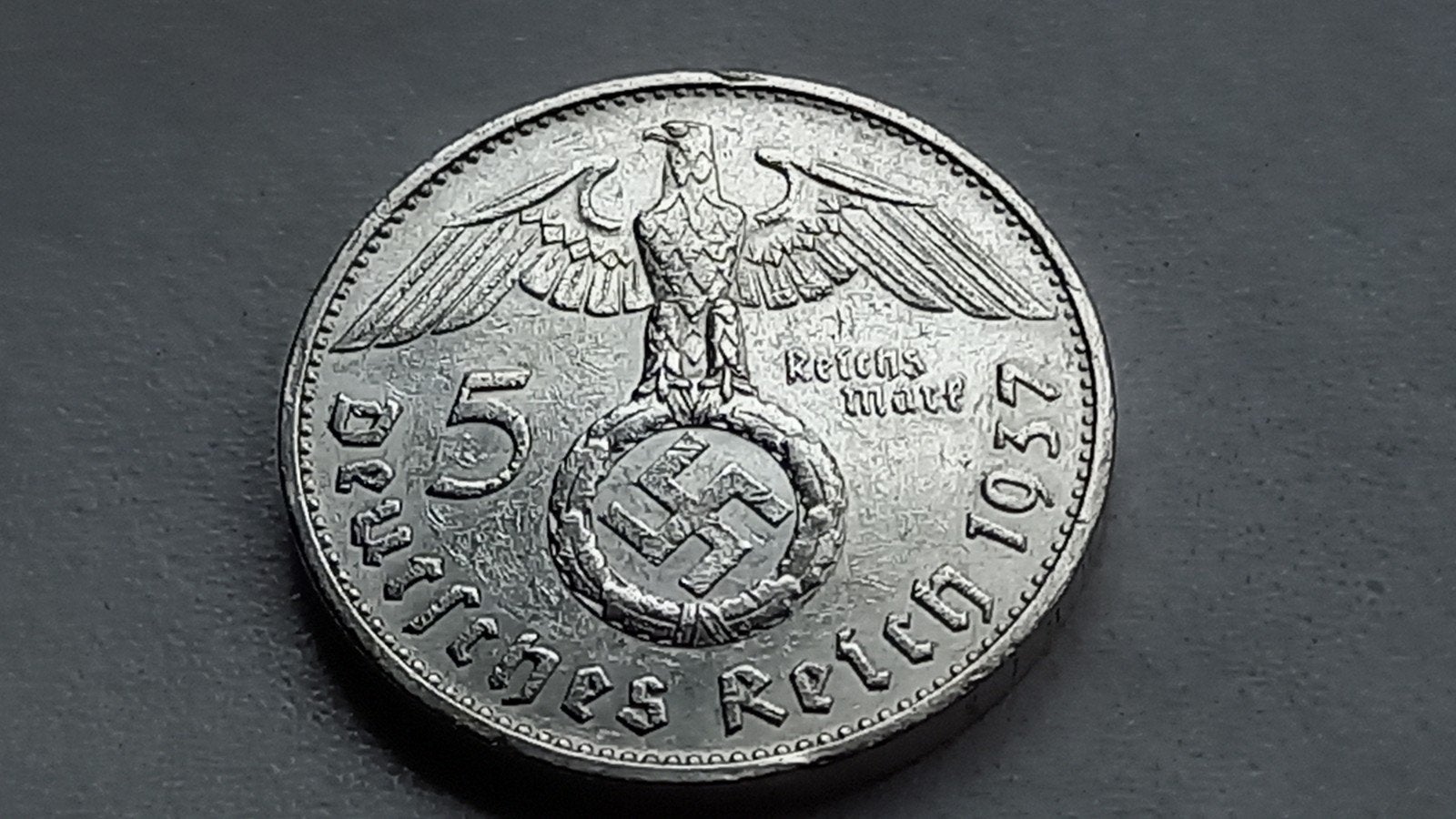 WO2 5 Reichsmark 1937G zilver nazi duitsland, Ophalen of Verzenden, Duitsland, Losse munt, Zilver