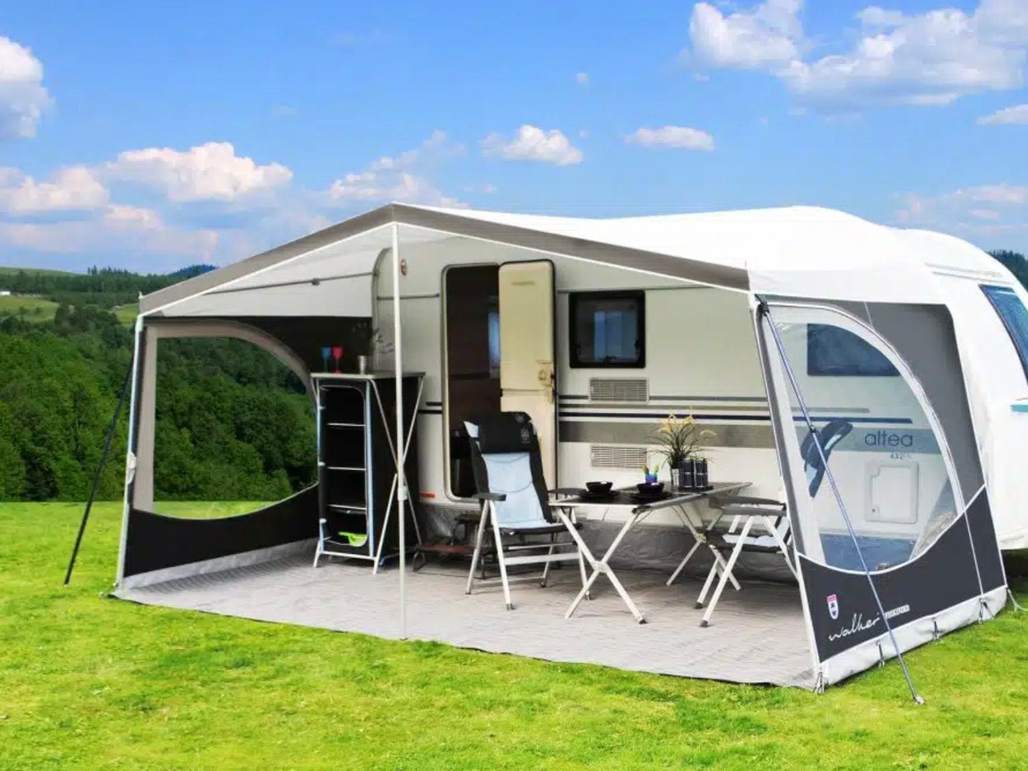Walker Caravanluifel maat 810cm, Ophalen, Gebruikt, Ten Cate All Season 200g/m2, Walker Campingstyle