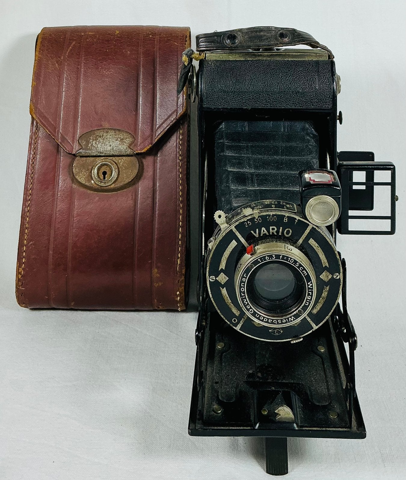 AGC Vario Wirgin antieke balg- plooicamera 1930’s, Verzamelen, Ophalen of Verzenden, Voor 1940, Fototoestel