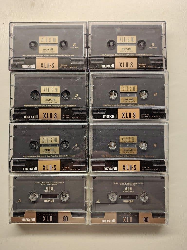 Maxell XLII/XLII-S 90/100 gebruikte cassettes 8 stuks, Gebruikt, Overige genres, Voorbespeeld, Verzenden