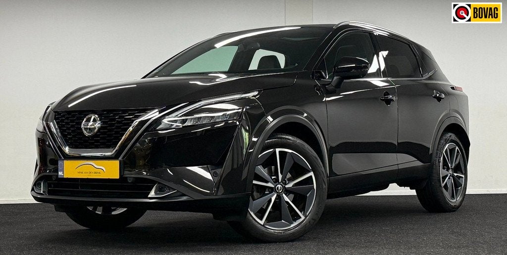 Nissan Qashqai 1.3 MHEV Xtronic Tekna Plus*Pano*Bose*Adaptiv, Auto's, Zwart, 4 cilinders, Zwart, Leder