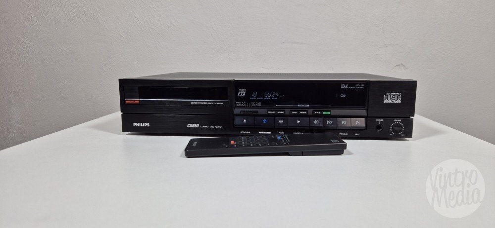 Philips CD650 CD-Speler | CDM2 | TDA1541 | Afstandsbediening, Ophalen of Verzenden, Refurbished, Philips