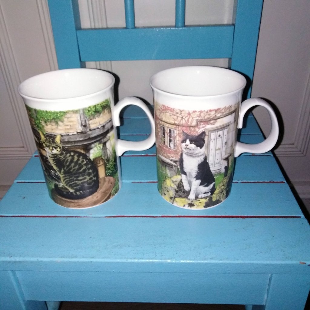 Farmyard Cats Dunoon Mug by Richard Partis 2 stuks, Ophalen, Gebruikt, Overige merken, Mok