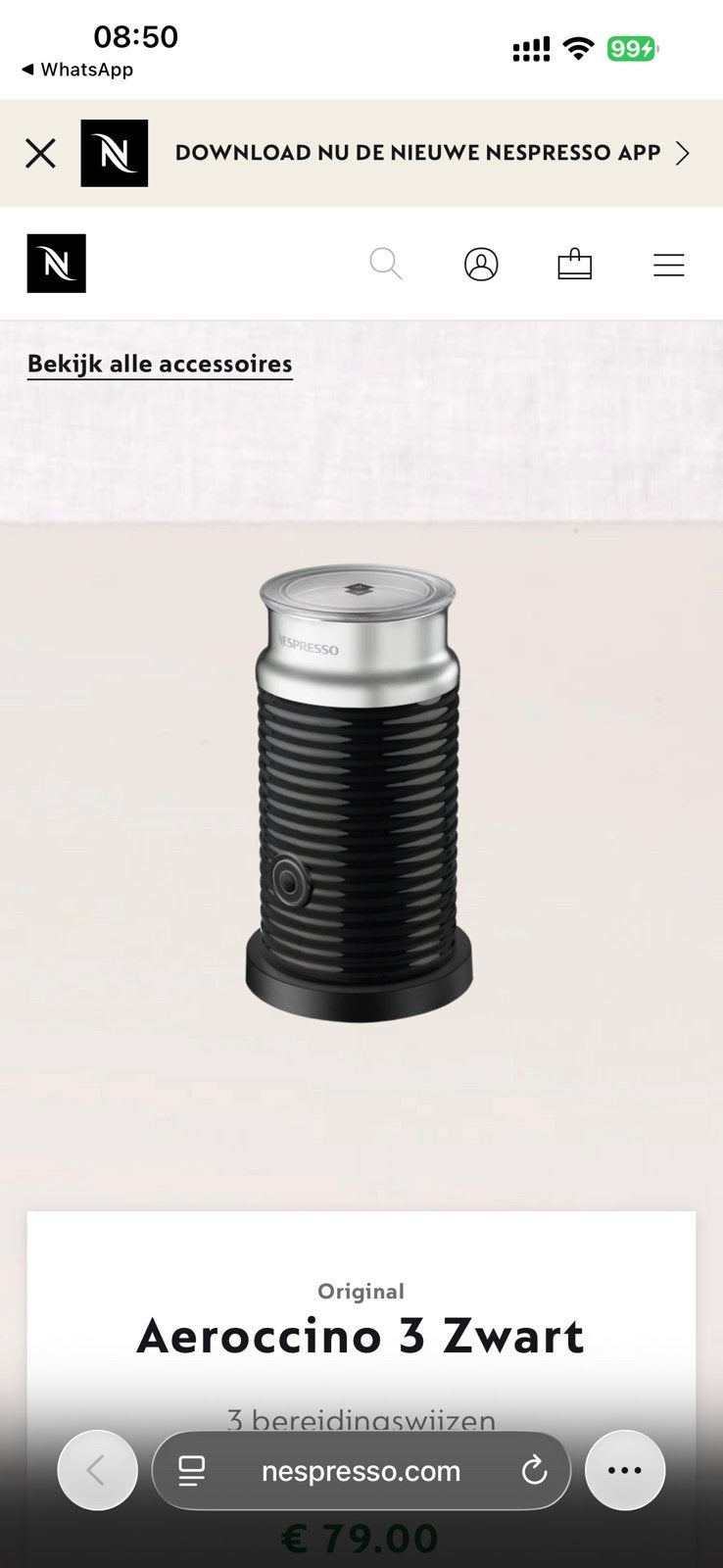 Melkopschuimer van Nespresso
