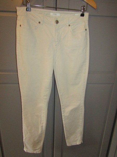 G1060 Opus mt 38 jeans crème ecru ritsjes 7/8 model Elida, Overige kleuren, Verzenden, Zo goed als nieuw, W30 - W32 (confectie 38/40)