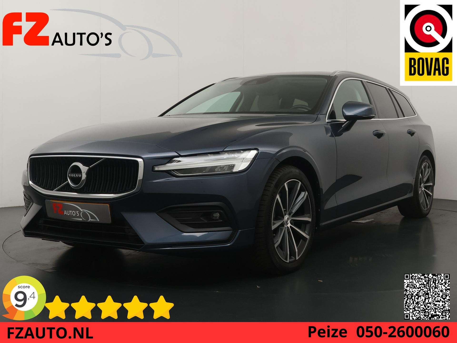 Volvo V60 2.0 B4 Inscription Automaat - Schuif/kantel dak -, Auto's, Euro 6, 4 cilinders, 1969 cc, Blauw