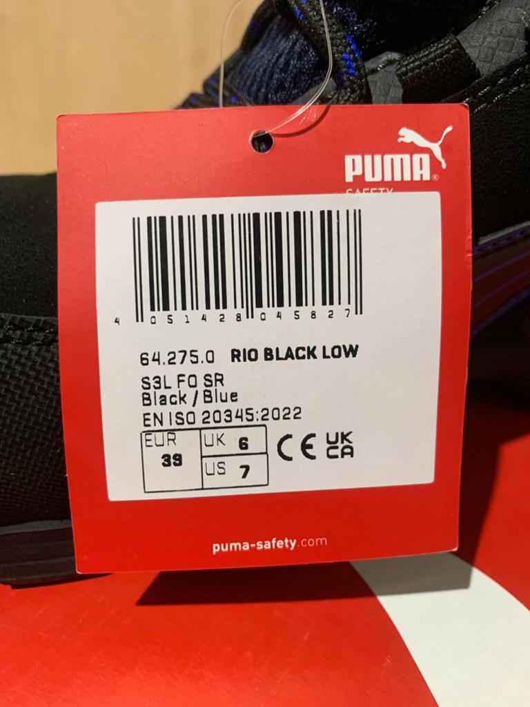 Puma Rio Werkschoenen Zwart Laag – Maat 39 – Nieuw in Doos, Zwart, Puma, Nieuw, Ophalen of Verzenden