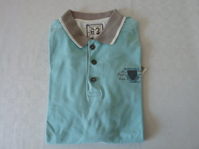 mintgroen met grijs polo van Monte Carlo mt M, Kleding | Heren, Maat 48/50 (M), Ophalen of Verzenden, Zo goed als nieuw, Monte carlo