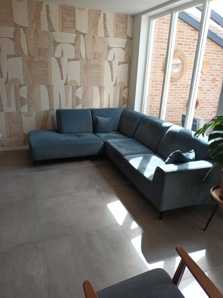 Moderne Hoekbank  PINKSTERAANBIEDING - GRATIS, Huis en Inrichting, Banken | Bankstellen, Ophalen, 250 tot 300 cm, Gebruikt, Hoekbank