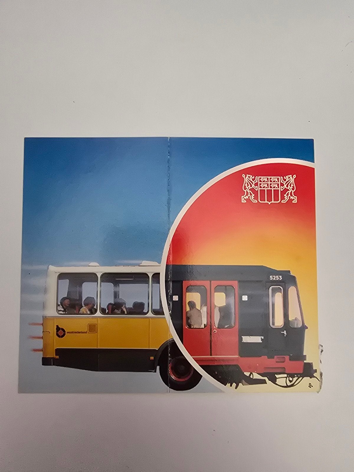 Vintage kaart: Bus en Metro/Tram, Ophalen of Verzenden, Gebruikt, Bus of Metro, Kaart of Prent