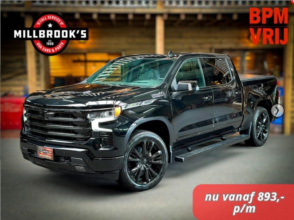 Chevrolet Silverado High Country Black Edition 6.2 V8 420 PK, Auto's, Automaat, Zwart, Leder, Nieuw
