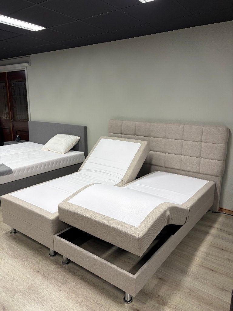 ELEKTRISCHE BOXSPRINGS 180/200-180/210 NU €1399, DIRECT MEE!, Ophalen, Modern, Comfortabel, Klassiek, Meerkleurig, 180 cm