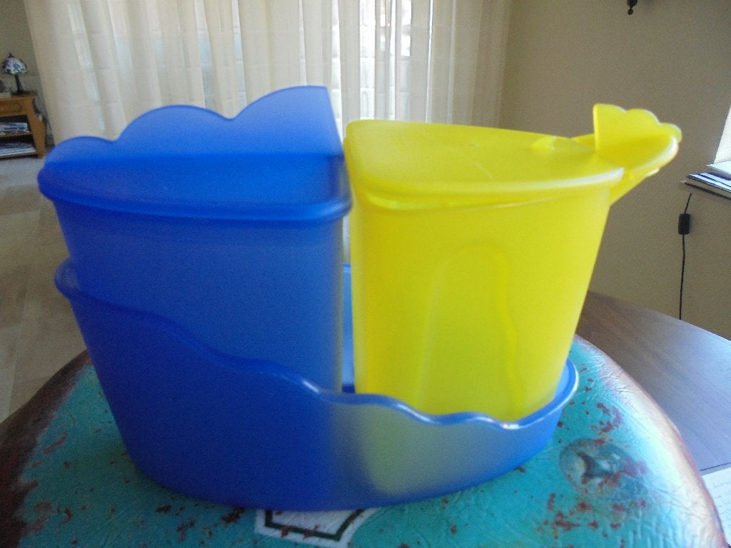 tupperware Trendy roomstel suiker / melk, Ophalen of Verzenden, Gebruikt, Blauw, Overige typen