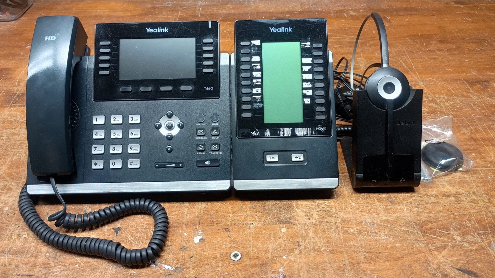 Yealink IP-telefoon met headset en uitbreidingsmodule, Ophalen of Verzenden, Gebruikt, 1 handset