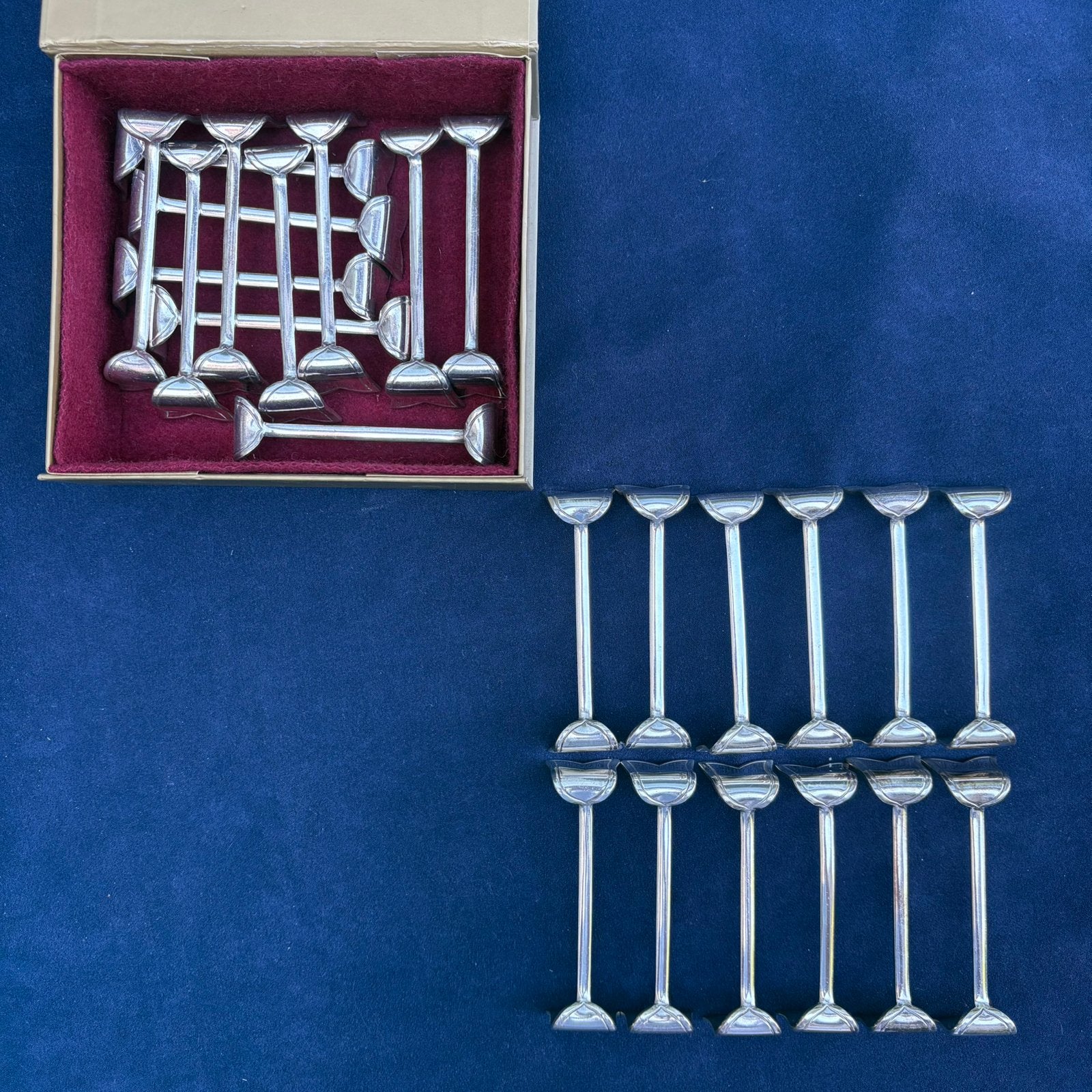Set van 2 x12 messenleggers, verzilverd, Keltum P2., Antiek en Kunst, Antiek | Bestek, Ophalen of Verzenden