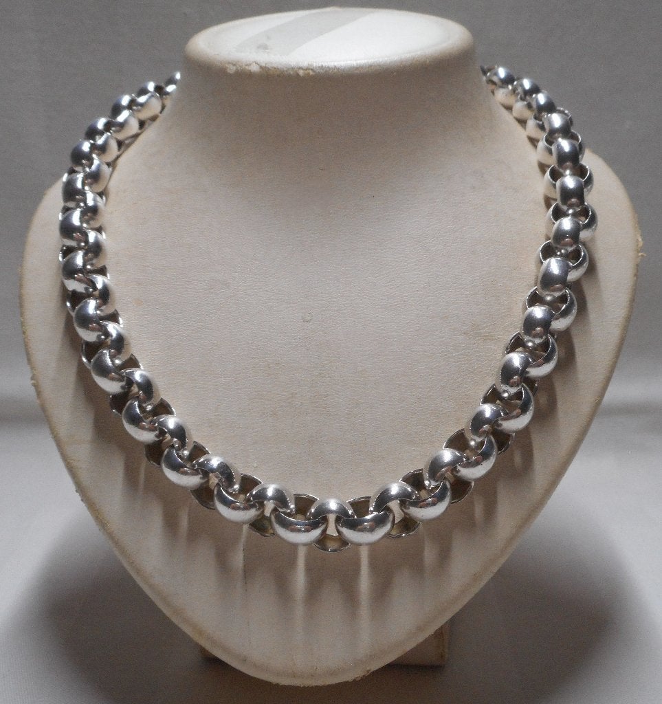 Zilveren grof jasseron collier nr.1605, Verzenden, Zo goed als nieuw, Zilver, Zilver