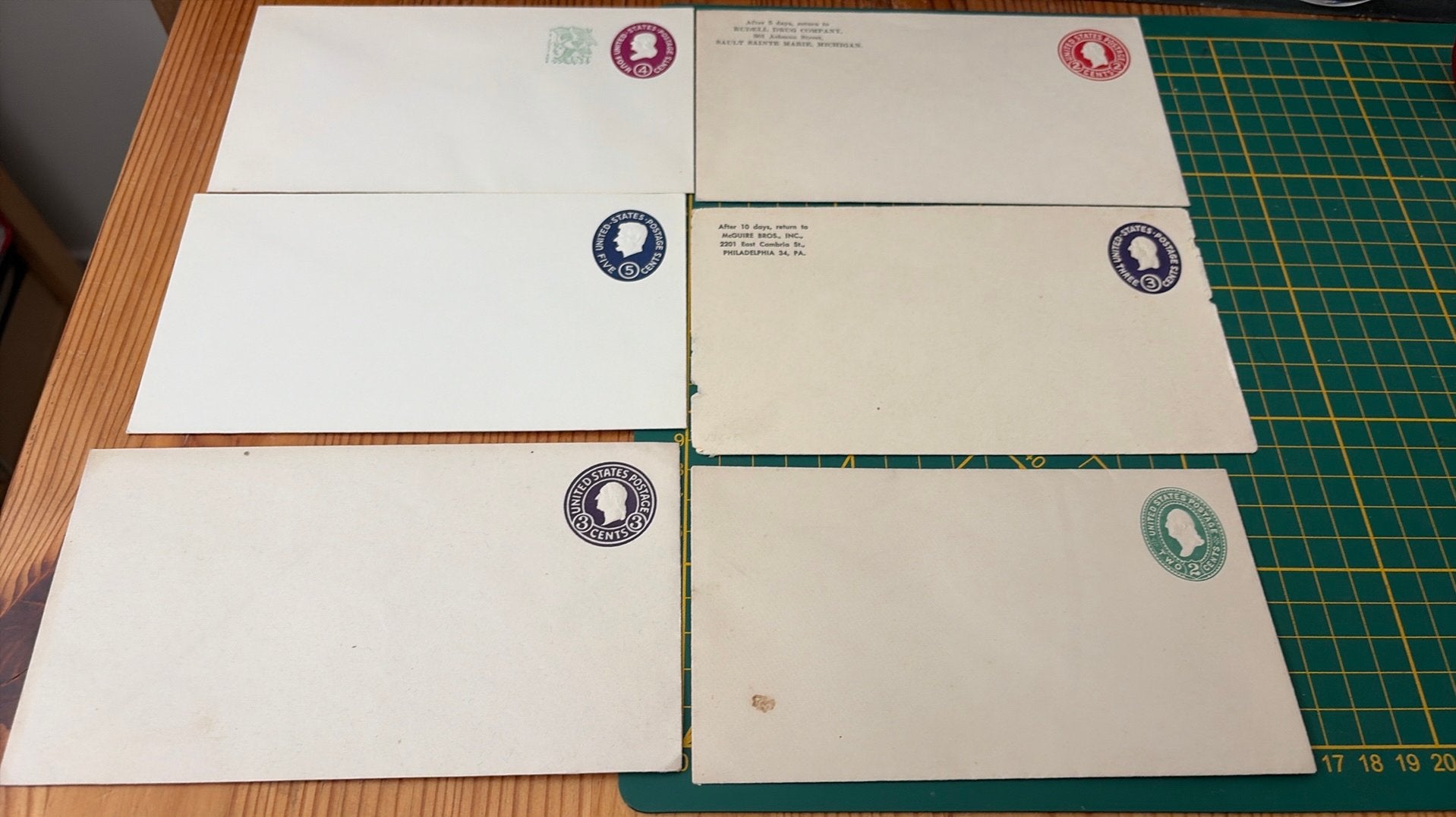 6 oude voorgedrukte enveloppen Amerika, Postzegels en Munten, Brieven en Enveloppen | Buitenland, Verzenden, Envelop