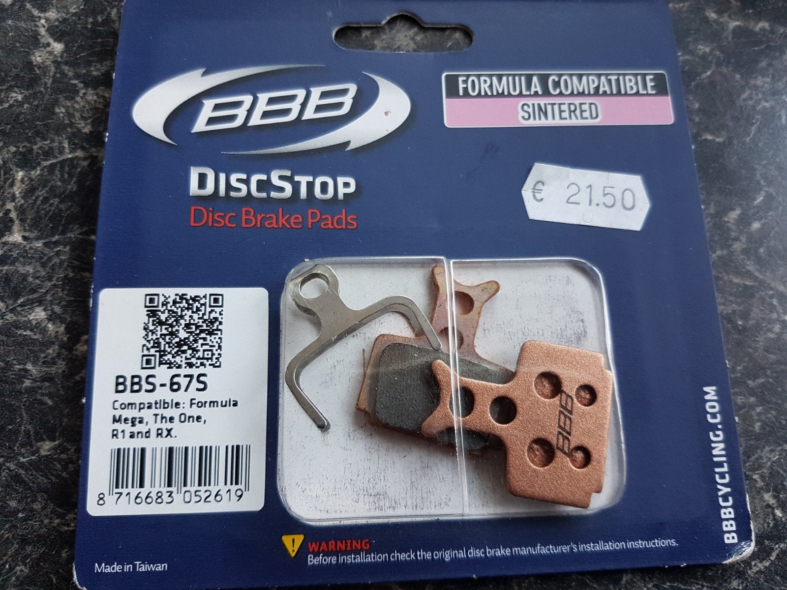 FORMULA COMPATIBLE SINTERED SCHIJFREMMEN BBB MOUNTAINBIKE, Ophalen of Verzenden, Nieuw, Remmen, Overige merken