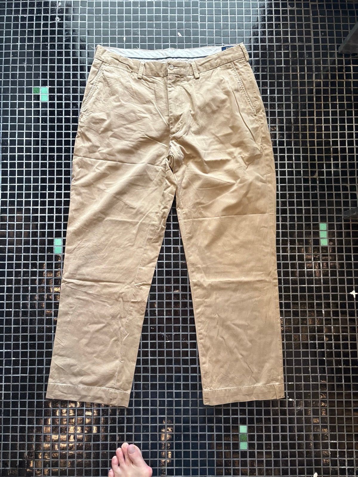 Vintage Bandplooi Broek - Polo Ralph Lauren, Ophalen of Verzenden, Gedragen, Overige maten, Beige