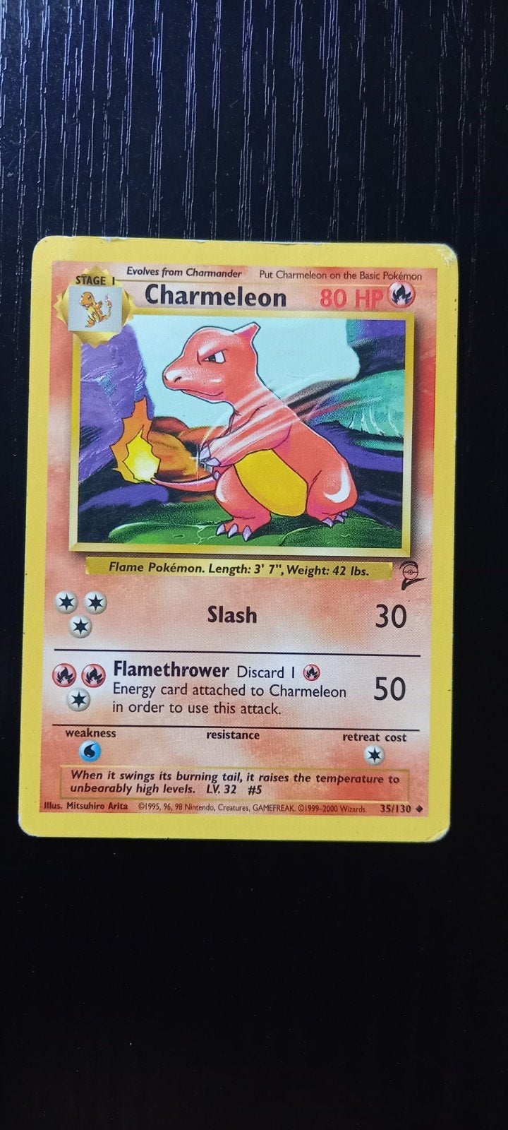 Pokémon Kaart Charmeleon 80 HP 35/130 Wizards, Hobby en Vrije tijd, Verzamelkaartspellen | Pokémon, Verzenden, Gebruikt, Losse kaart