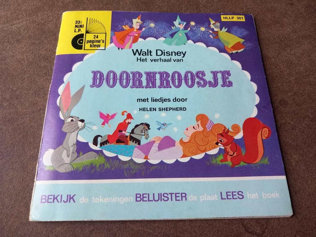 Walt Disney Doornroosje boek met mini LP, Ophalen of Verzenden, Disney, Minilp, Doornroosje