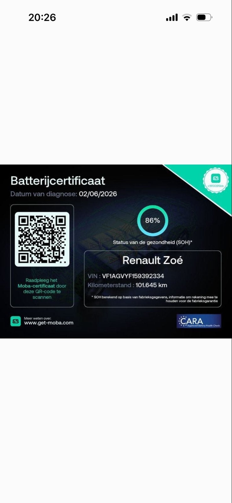 Moba SOH Rapport,Accu EV/Hybride test!!!!, Ophalen of Verzenden