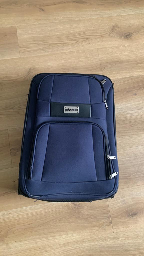 Koffer leonardo donkerblauw reiskoffer bagage, Ophalen, Zo goed als nieuw, Overige materialen