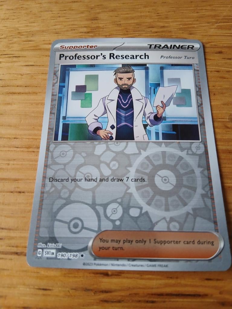 Pokémon TCG: Professor's Research (Professor Turo) 190/198, Ophalen of Verzenden, Zo goed als nieuw, Losse kaart