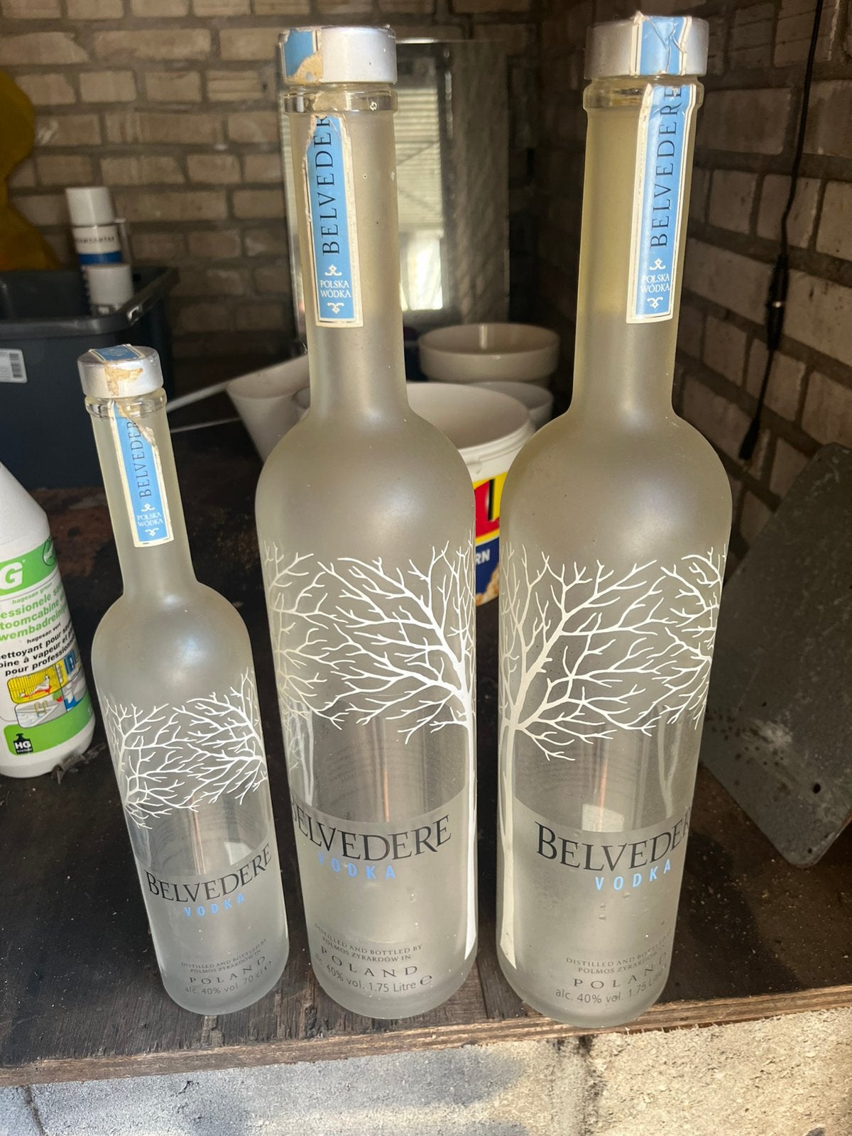 Lege Belvedere wodka flessen 3 stuks, Ophalen, Zo goed als nieuw, Verpakking