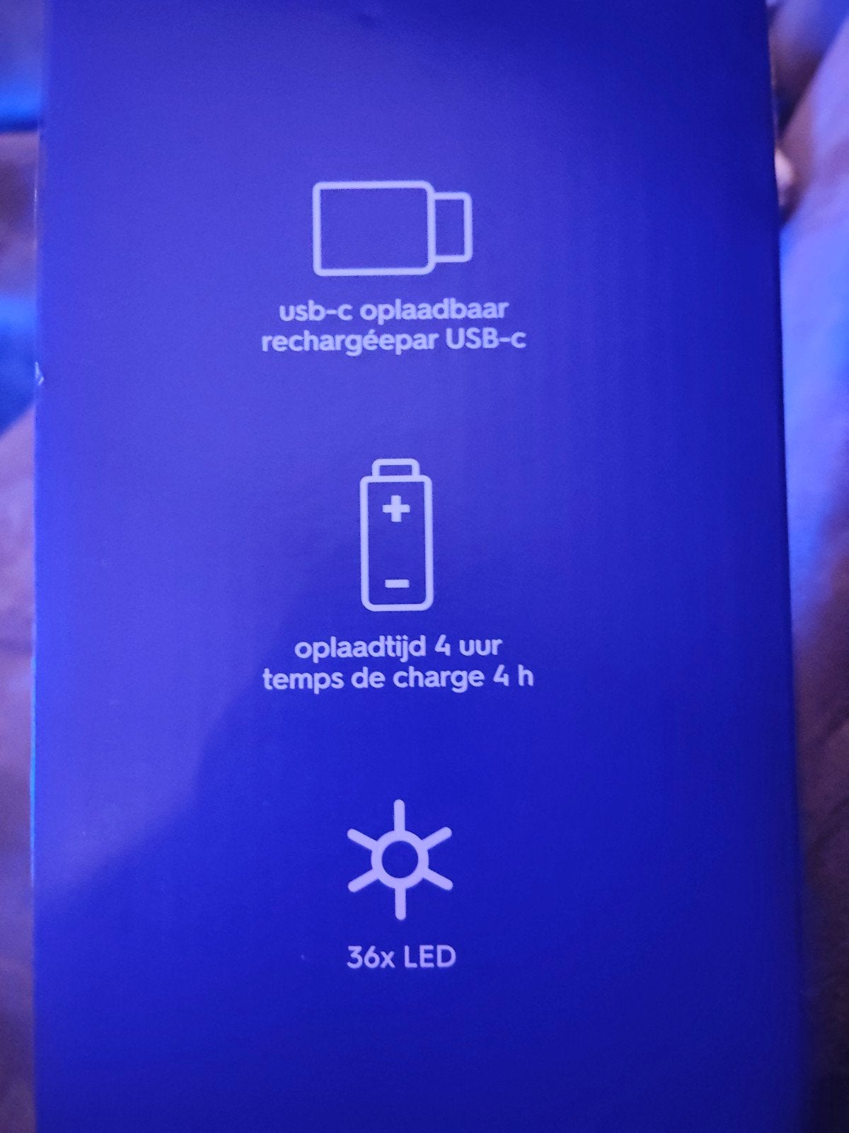 Oplaadbare LED Bureaulamp - USB-C - Lichtblauw, Huis en Inrichting, Blauw, Overige merken, LED verlichting, Nieuw