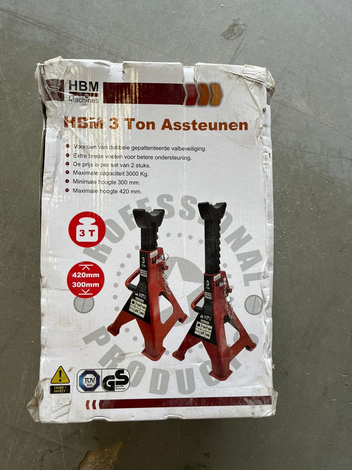 Assteunen set 3 ton, Manueel, Garagekrik, ., Nieuw