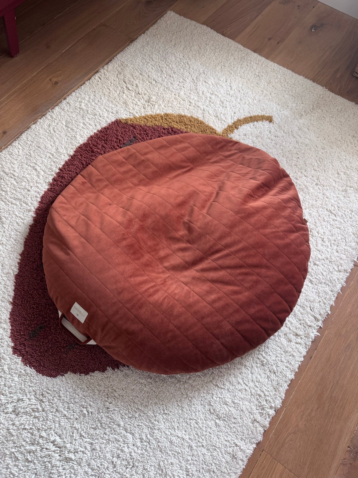 Nobodinoz Zitzak Velours Koperkleur - Ø 80cm, Ophalen, Zo goed als nieuw, Overige kleuren, Zitzak
